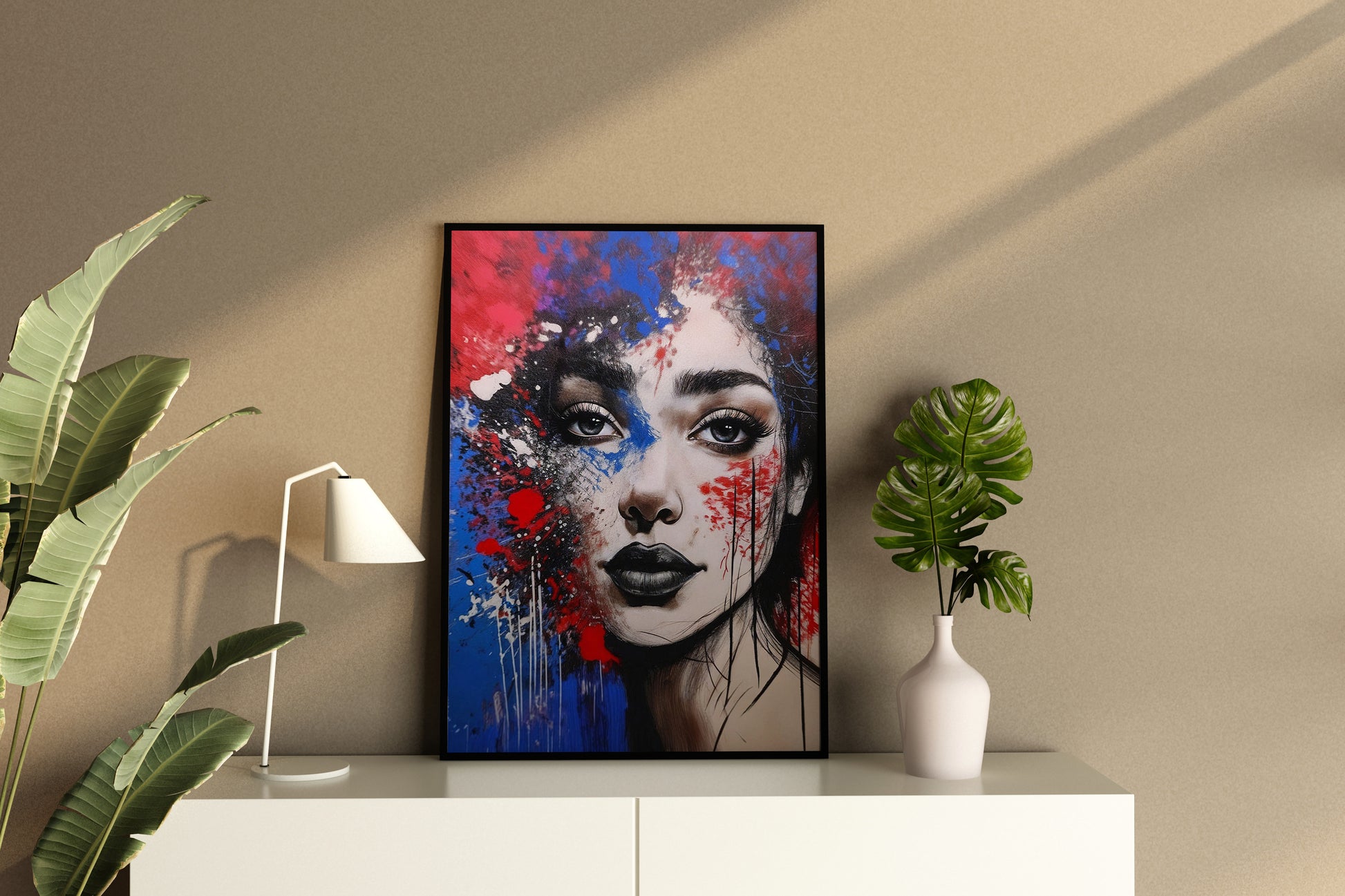 A Blend of Photography and Abstract Painting Red & Blue