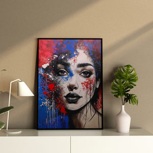 A Blend of Photography and Abstract Painting Red & Blue