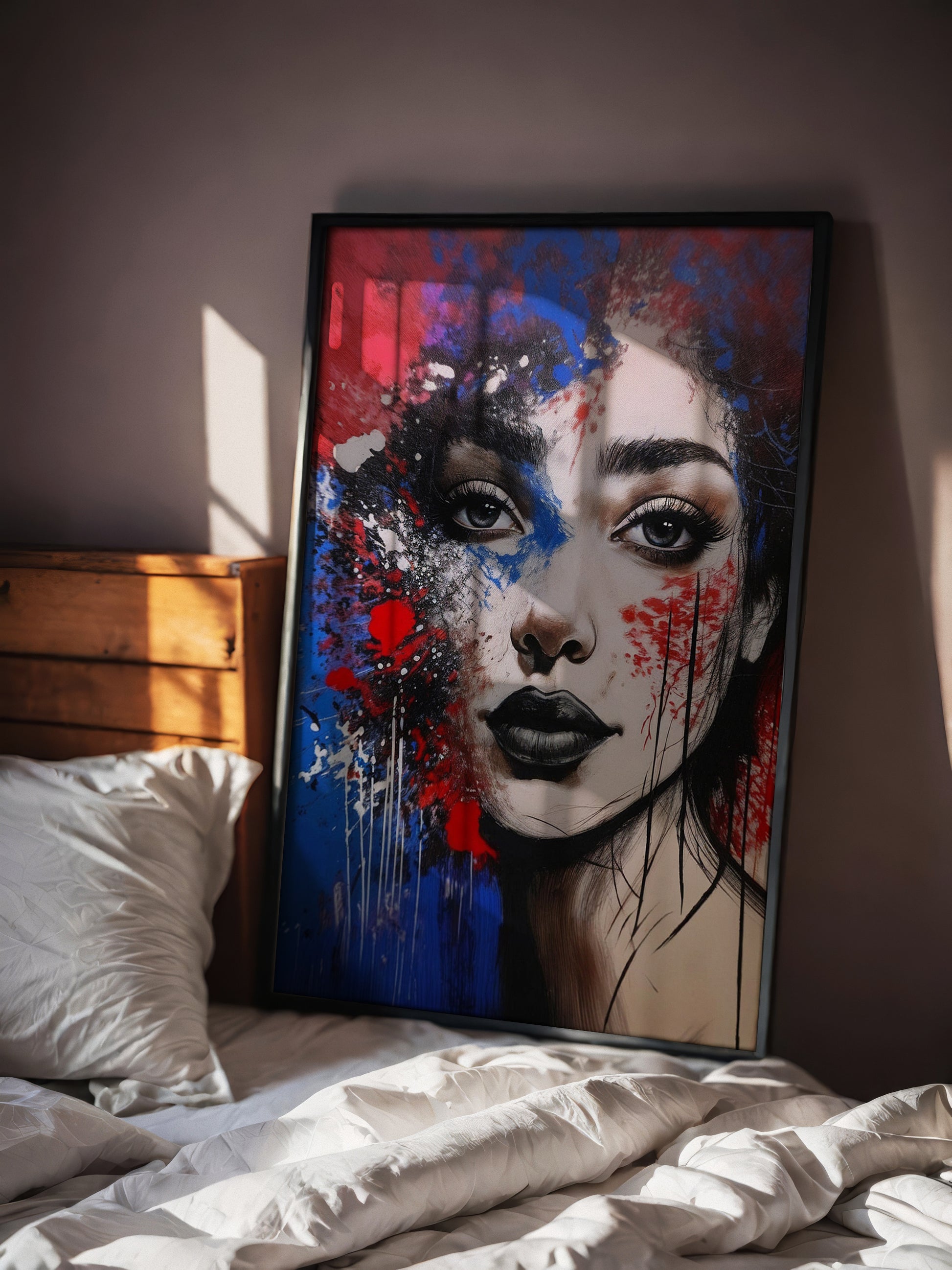 A Blend of Photography and Abstract Painting Red & Blue