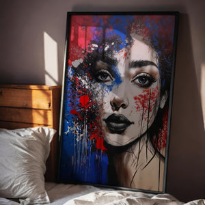 A Blend of Photography and Abstract Painting Red & Blue