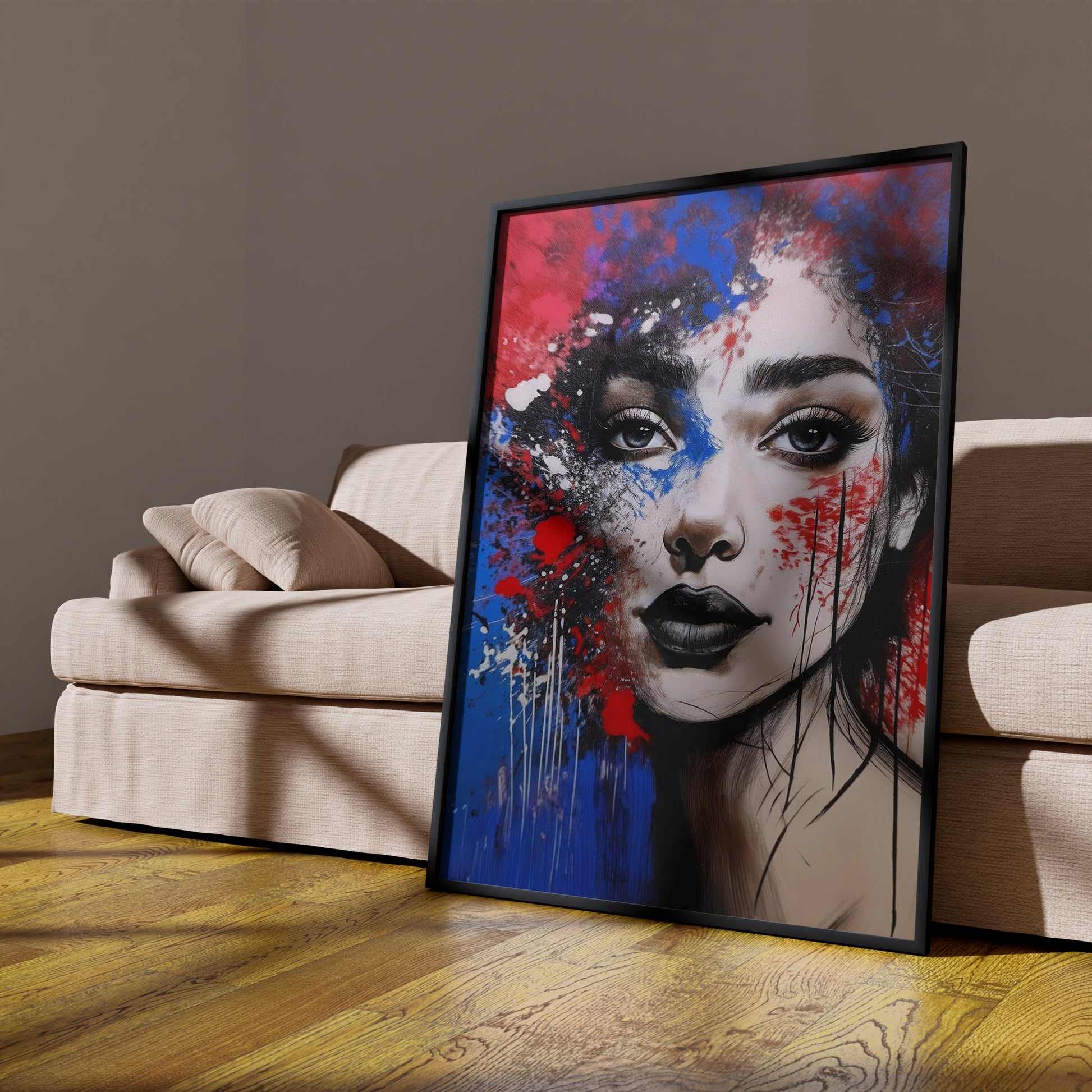 A Blend of Photography and Abstract Painting Red & Blue