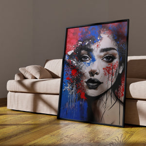 A Blend of Photography and Abstract Painting Red & Blue