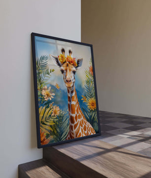 Gracial Giraffe in A Floral Crown