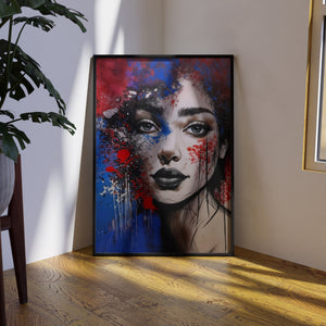 A Blend of Photography and Abstract Painting Red & Blue