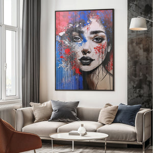 A Blend of Photography and Abstract Painting Red & Blue