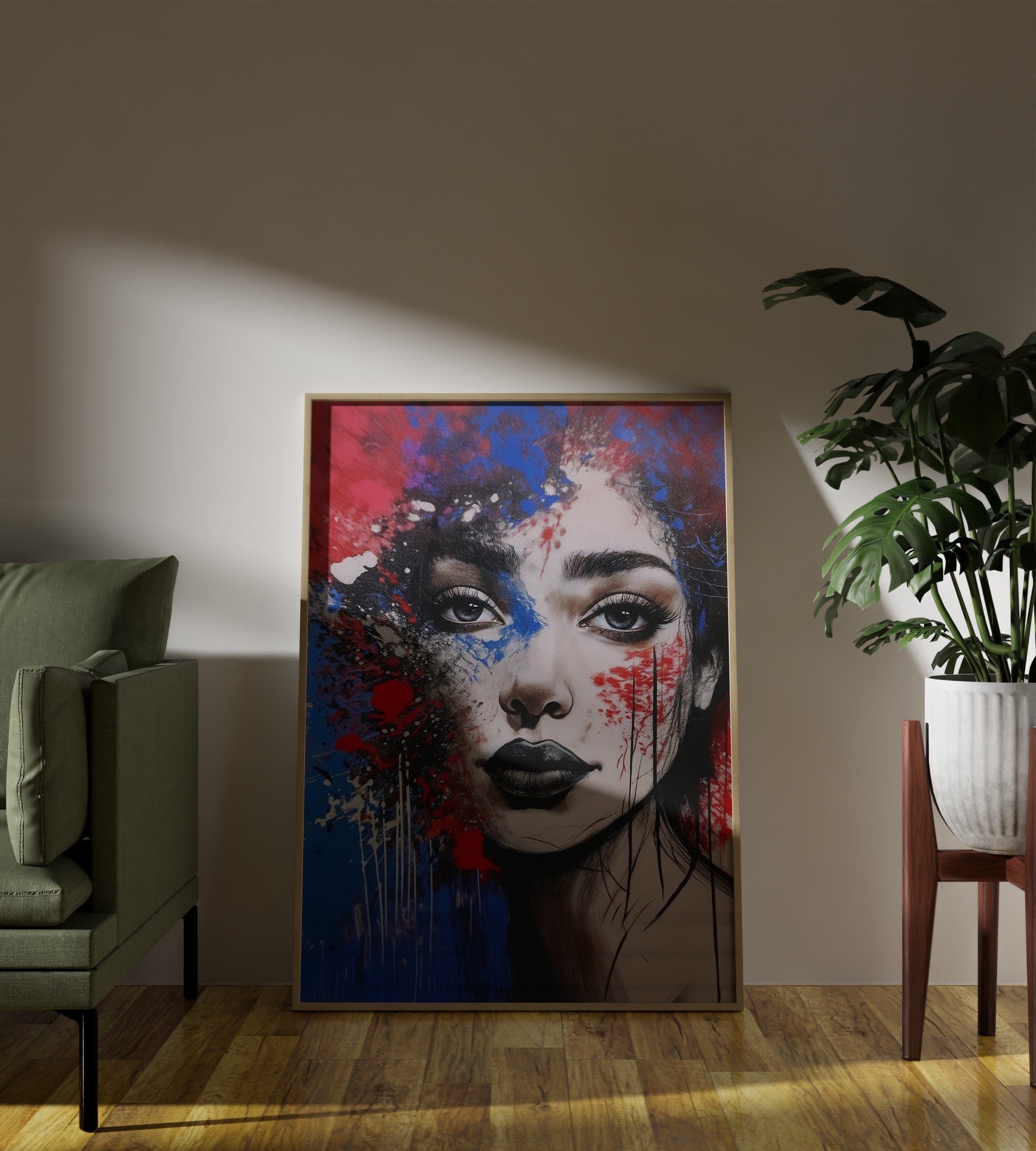 A Blend of Photography and Abstract Painting Red & Blue