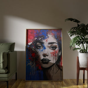 A Blend of Photography and Abstract Painting Red & Blue