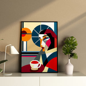 Cubist Coffee Contemplation