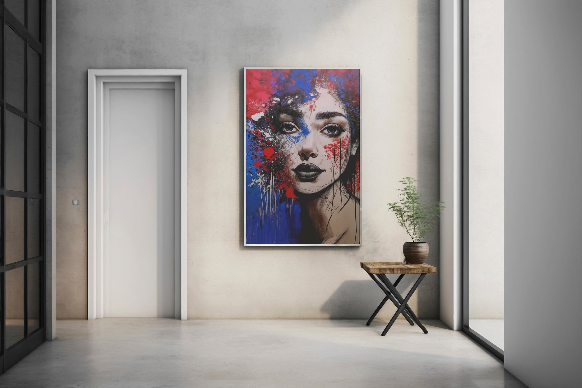 A Blend of Photography and Abstract Painting Red & Blue