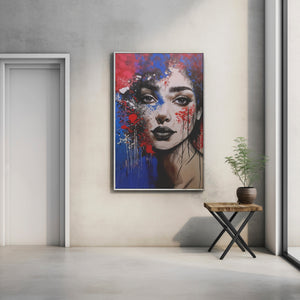 A Blend of Photography and Abstract Painting Red & Blue