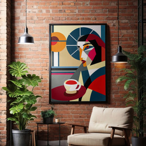 Cubist Coffee Contemplation