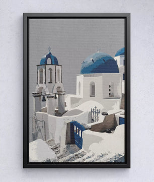 Santorini Blue Domes – Mediterrane Architektur