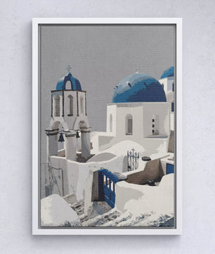 Santorini Blue Domes – Mediterrane Architektur