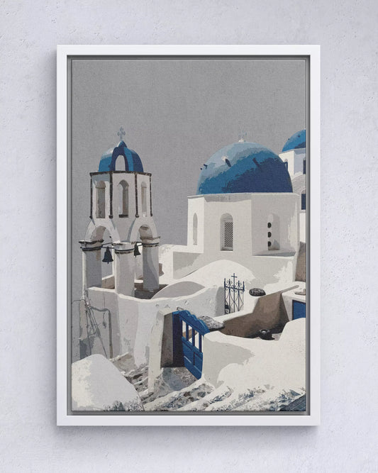Santorini Blue Domes – Mediterrane Architektur