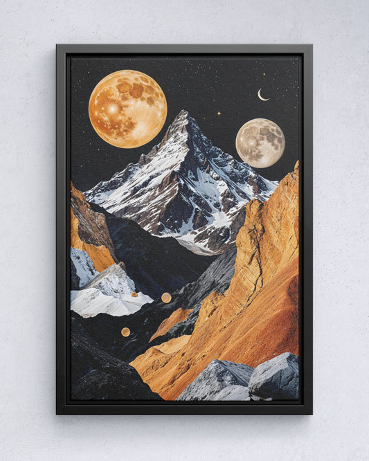 Celestial piekt een surrealistisch bergdroomlandschap