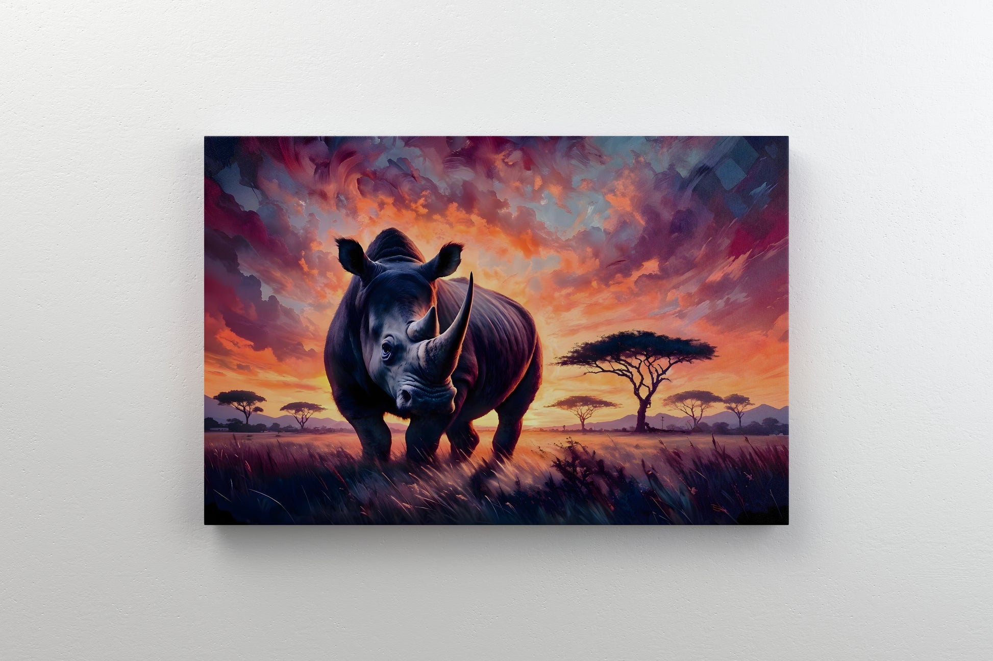 Majestic Rhino at Sunset