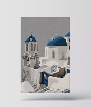 Santorini Blue Domes – Mediterrane Architektur