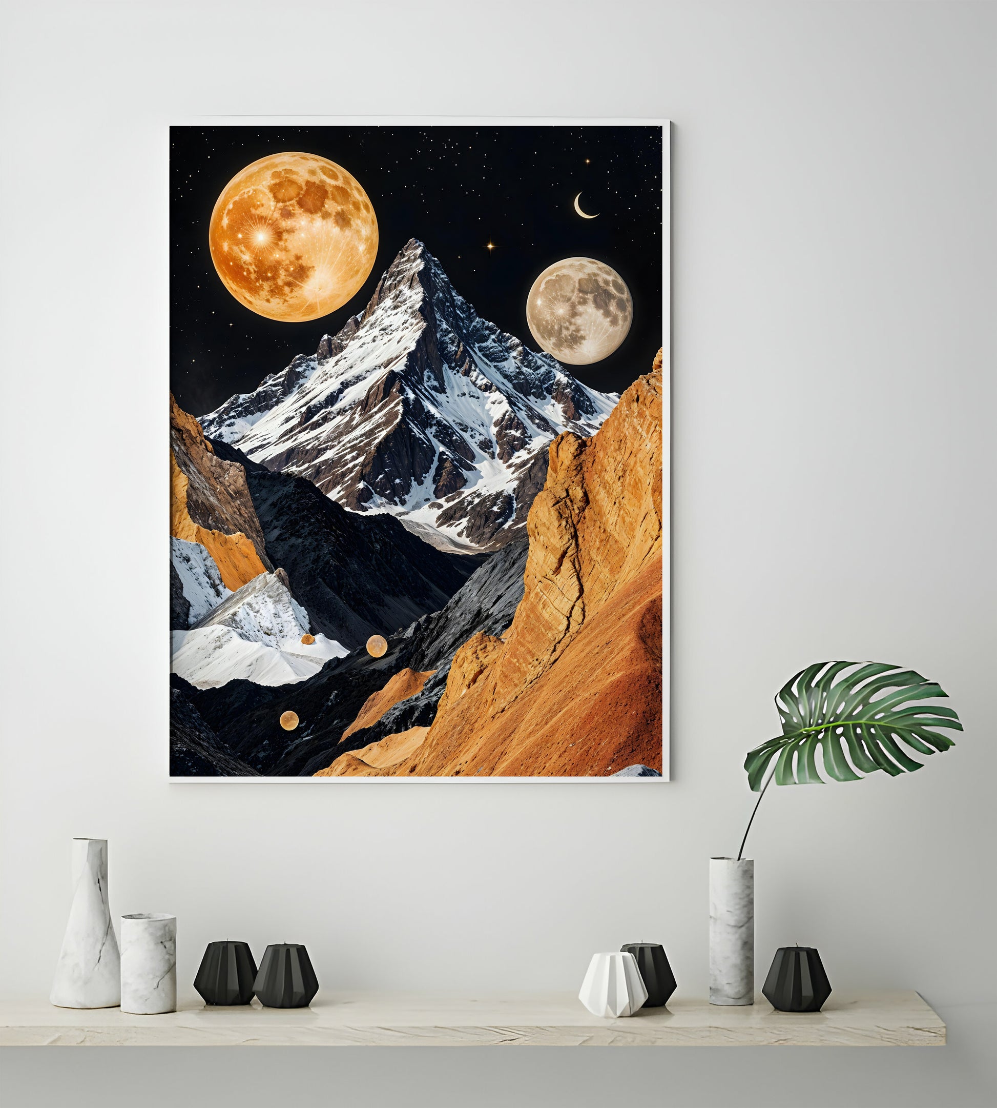 Celestial Peaks A Surreal Mountain Dreamscape