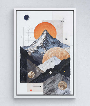 Cosmic culmine une tapisserie céleste de montagnes et d&#39;orbes