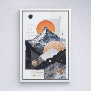 Cosmic Peaks A Celestial Tapestry of Mountains and Orbs