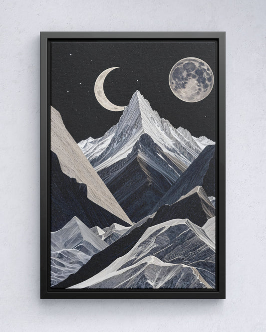 Lunar Majesty Mountains onder een kosmische sluier