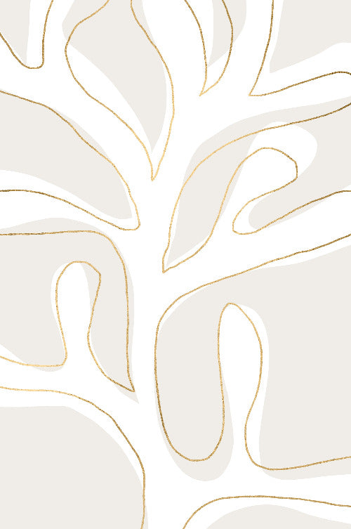 Abstract Twig White and Gold