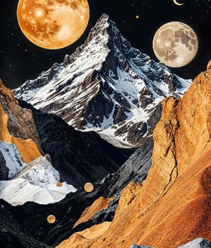 Picos celestiales un paisaje de ensueño de montaña surrealista
