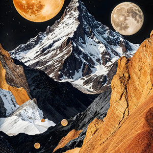 Celestial Peaks A Surreal Mountain Dreamscape