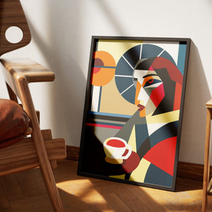 Cubist Coffee Contemplation