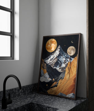 Picos celestiales un paisaje de ensueño de montaña surrealista