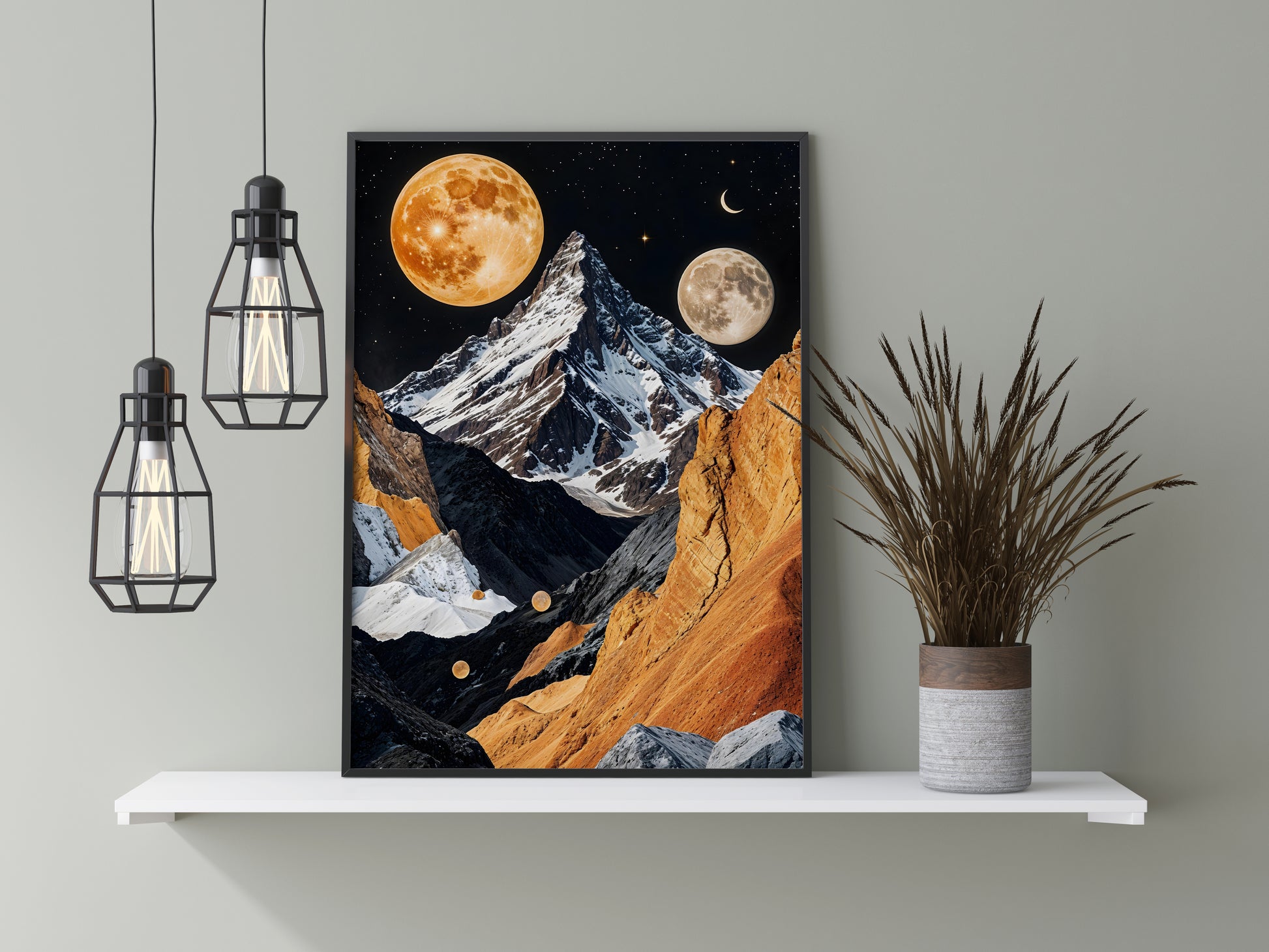 Celestial Peaks A Surreal Mountain Dreamscape