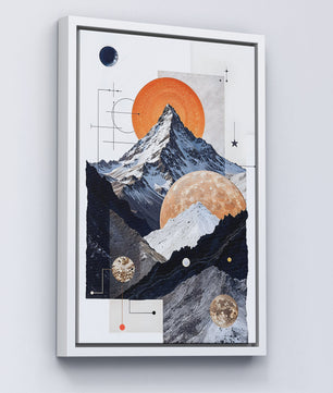 Cosmic culmine une tapisserie céleste de montagnes et d&#39;orbes