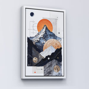 Cosmic Peaks A Celestial Tapestry of Mountains and Orbs