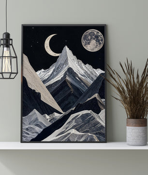 Montagne Lunar Majesty sotto un velo cosmico