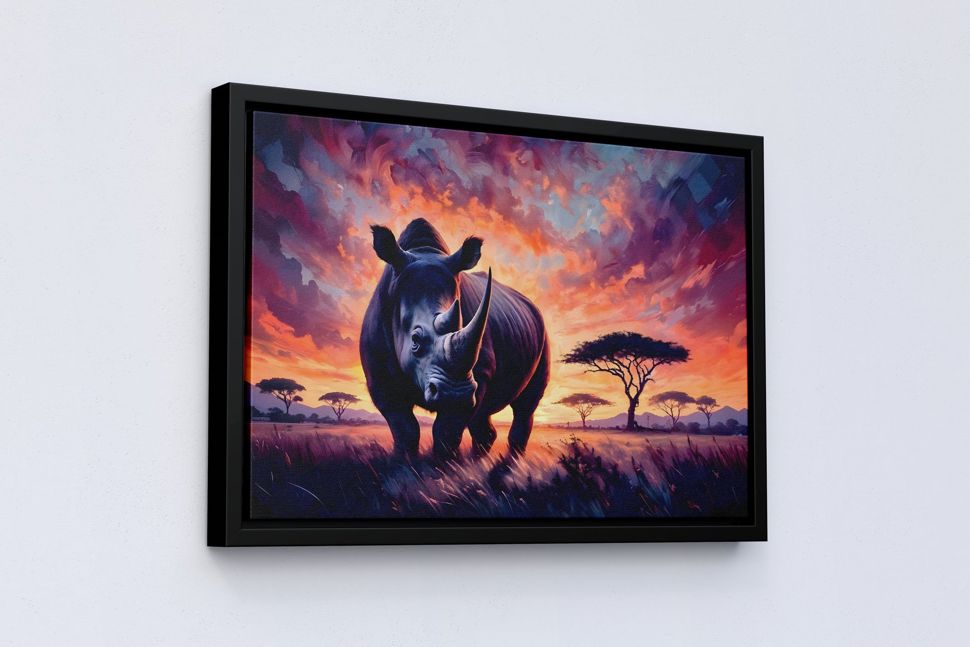 Majestic Rhino at Sunset