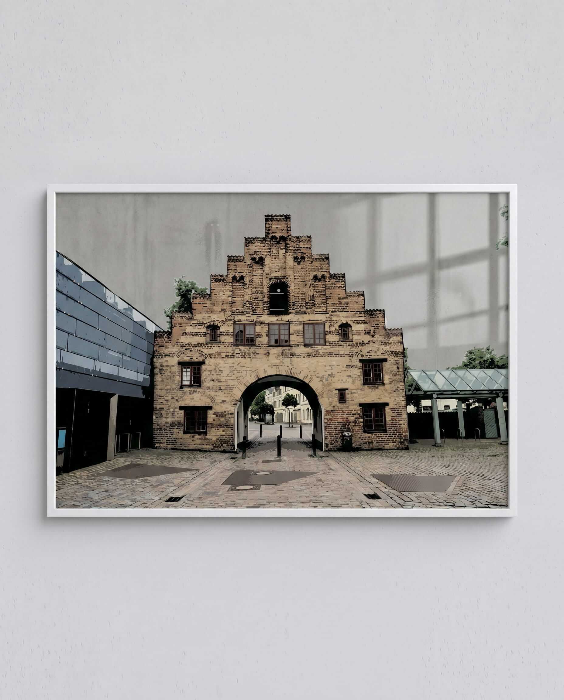 Flensburg Poster Nordertor – modernes Stadt Wandbild