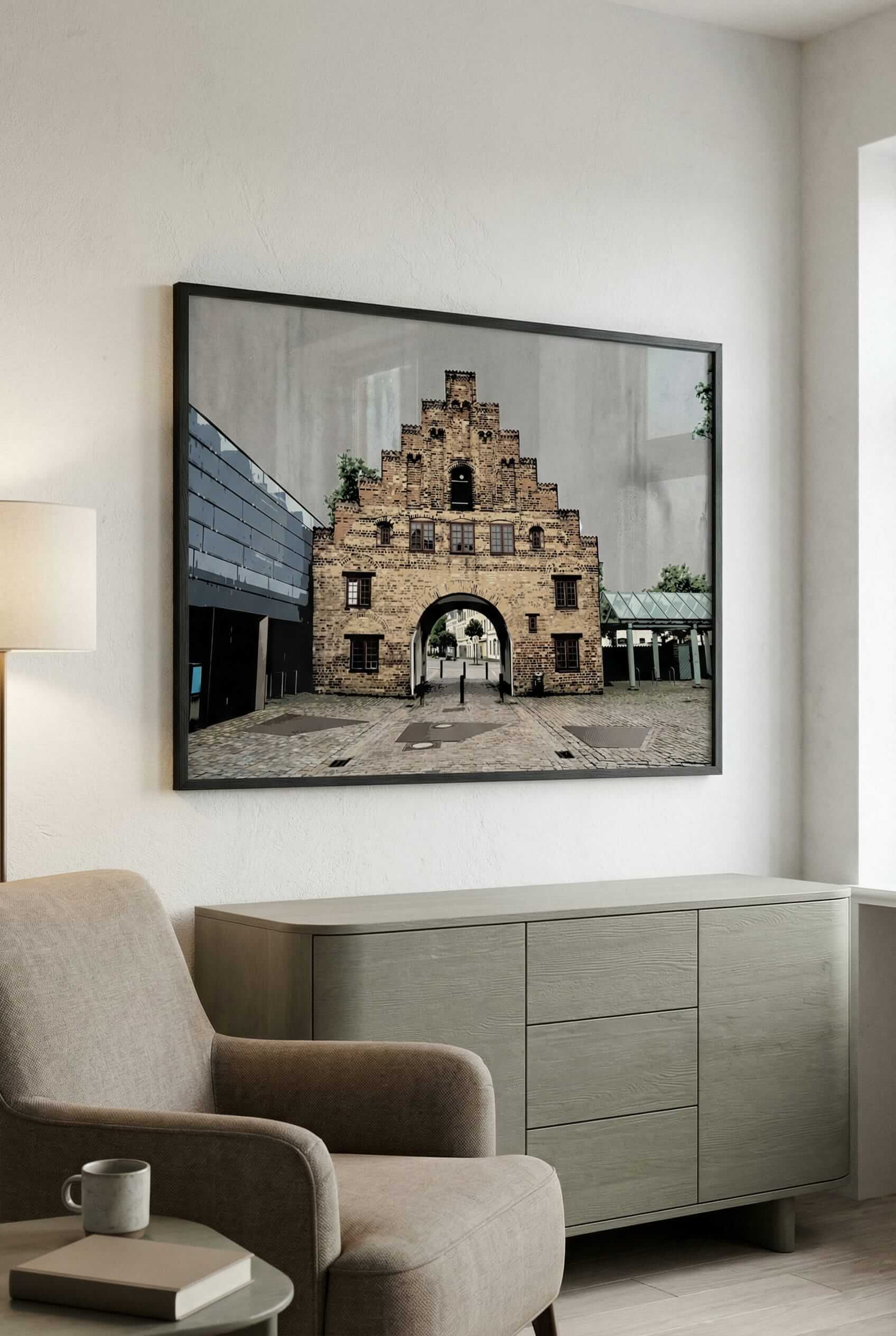 Flensburg Poster Nordertor – modernes Stadt Wandbild
