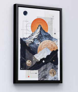 Cosmic culmine une tapisserie céleste de montagnes et d&#39;orbes