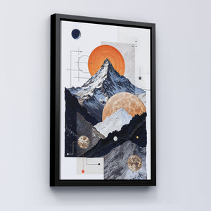 Cosmic Peaks A Celestial Tapestry of Mountains and Orbs