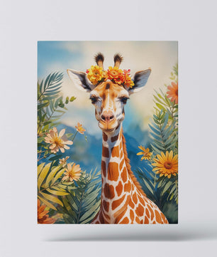 Gracial Giraffe in A Floral Crown