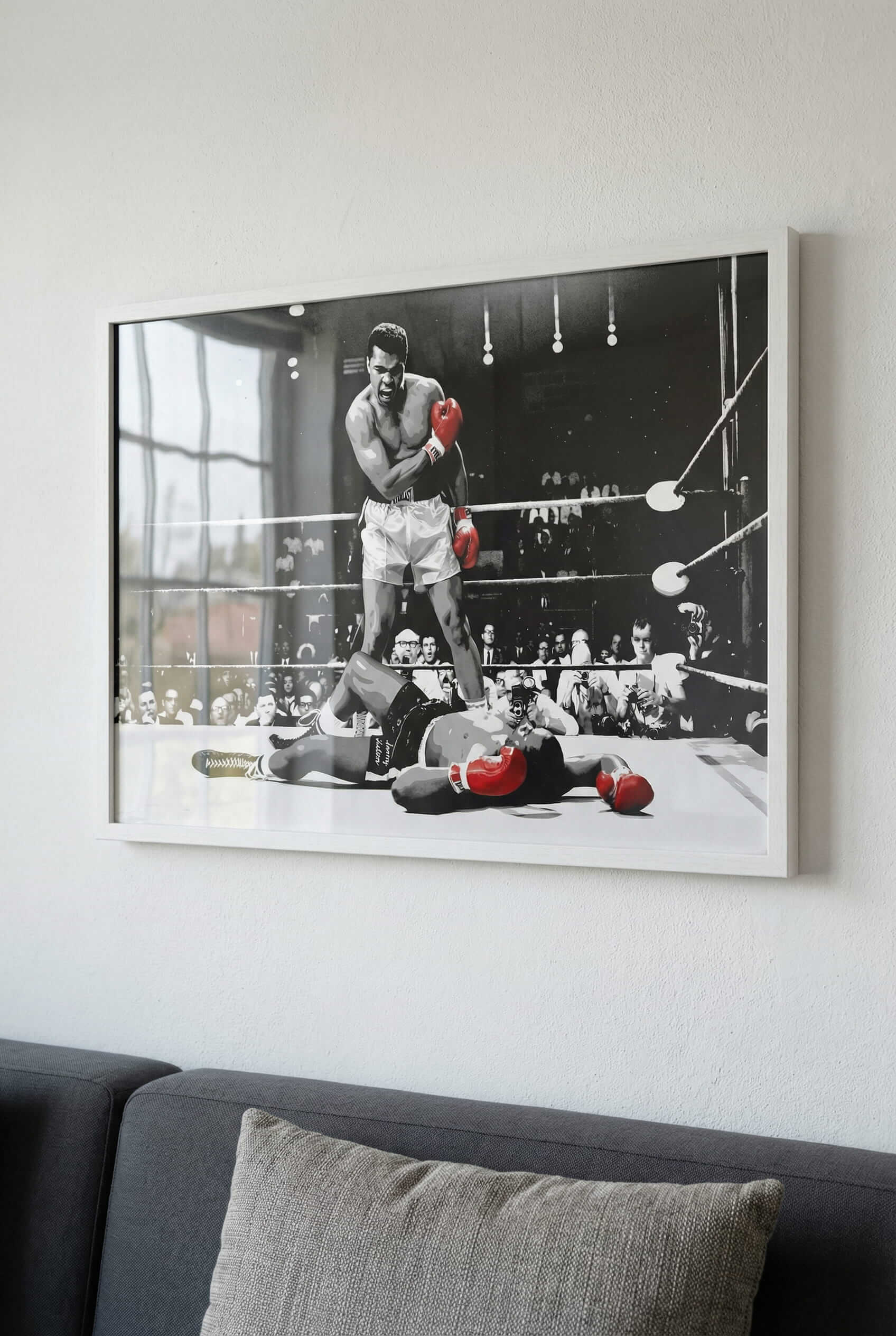 Boxkampf Poster schwarz weiß – Victory Moment