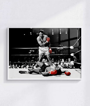 Boxkampf Poster schwarz weiß – Victory Moment
