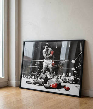 Boxkampf Poster schwarz weiß – Victory Moment