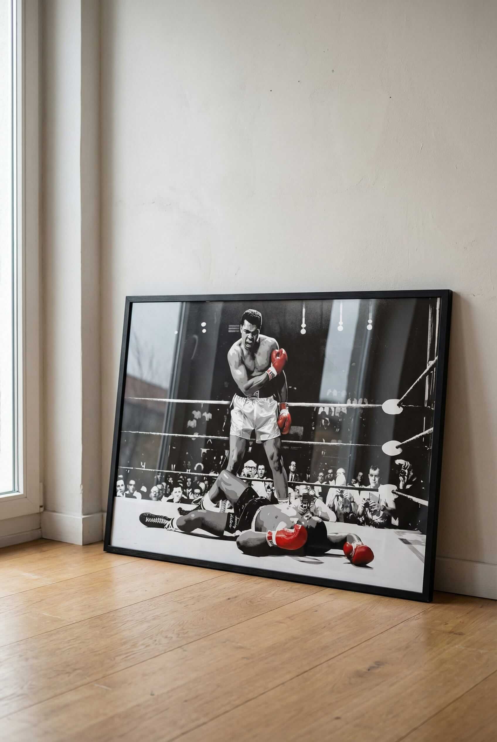 Boxkampf Poster schwarz weiß – Victory Moment