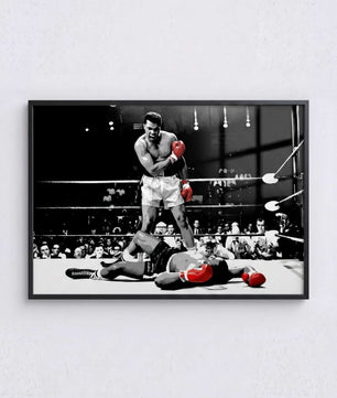 Boxkampf Poster schwarz weiß – Victory Moment