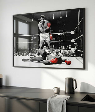 Boxkampf Poster schwarz weiß – Victory Moment