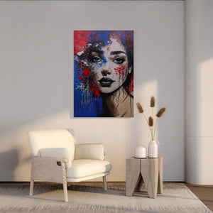 A Blend of Photography and Abstract Painting Red & Blue