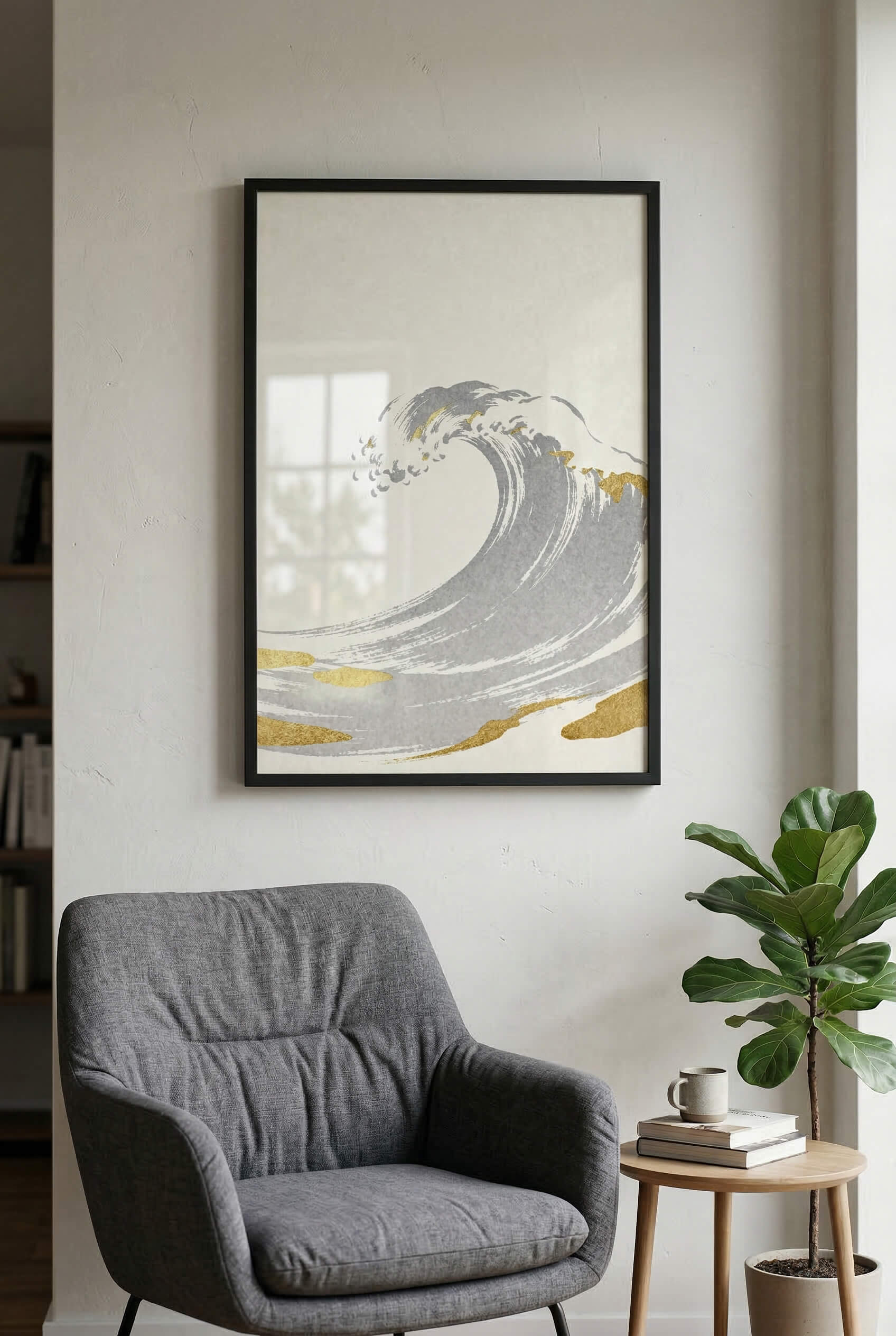 Golden Wave – Minimalistische Ozean Kunst