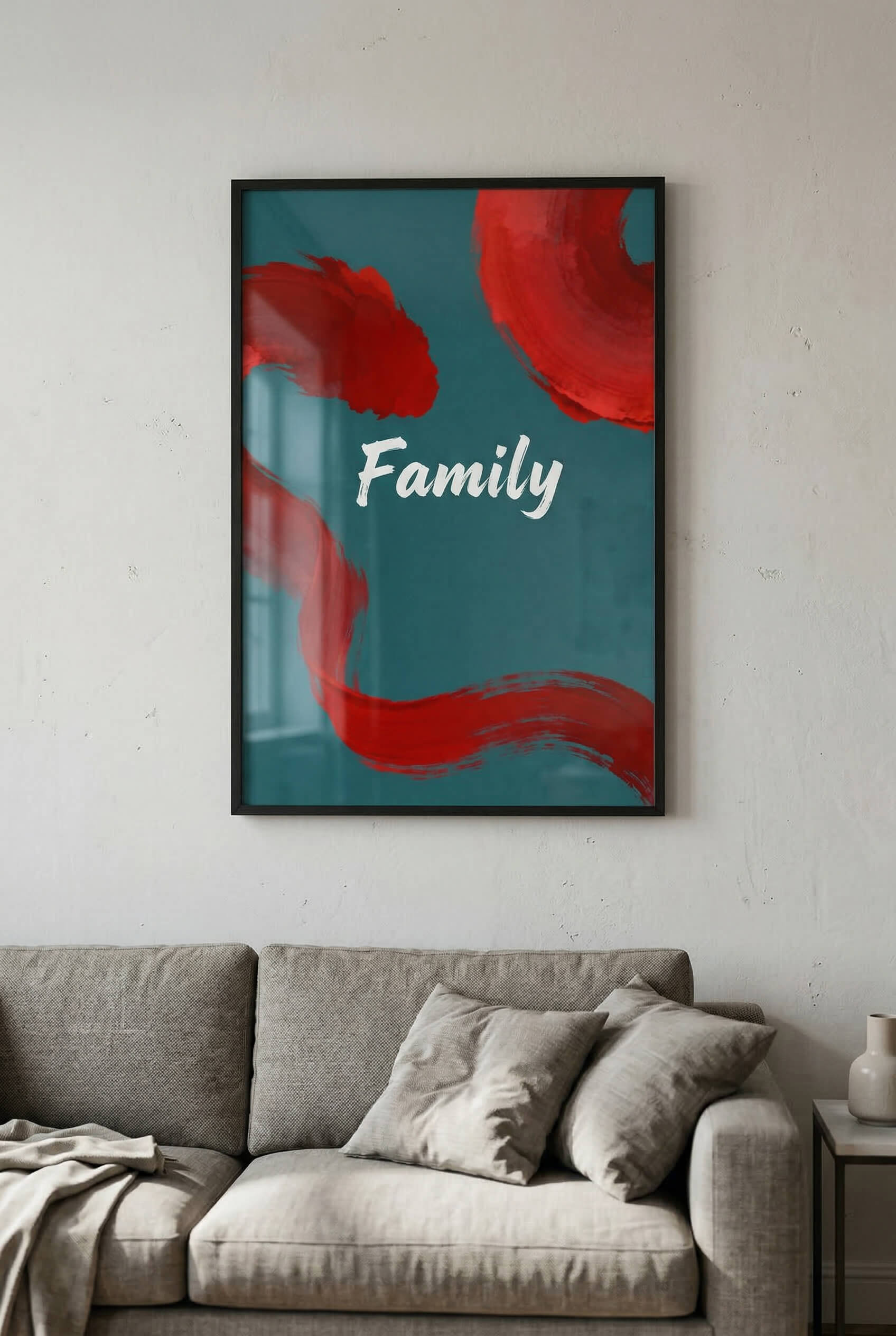 Family – Modernes Typografie Wandbild
