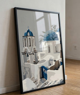 Santorini Blue Domes – Mediterrane Architektur